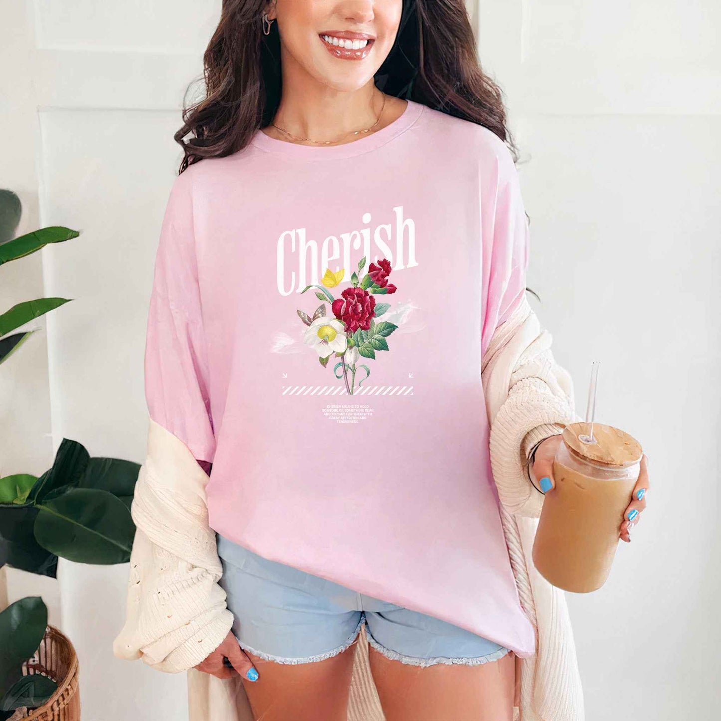 Tricou dama din bumbac 100% Minimalist CHERRY