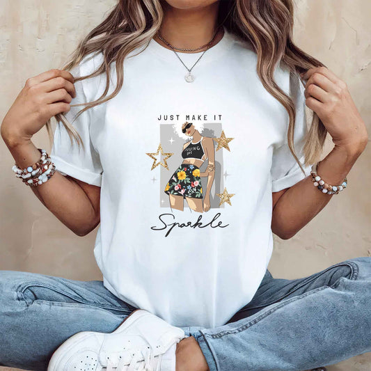 Tricou dama din bumbac 100% Minimalist SPARKLE