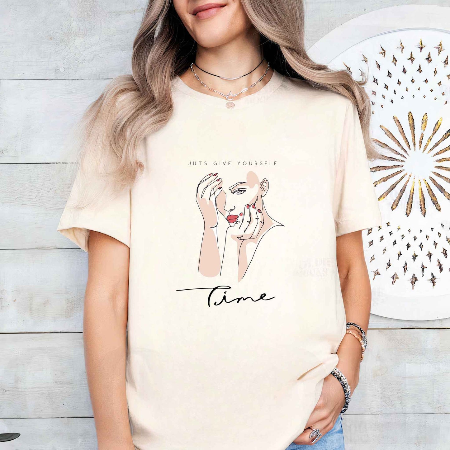 Tricou dama din bumbac 100% Minimalist TIME