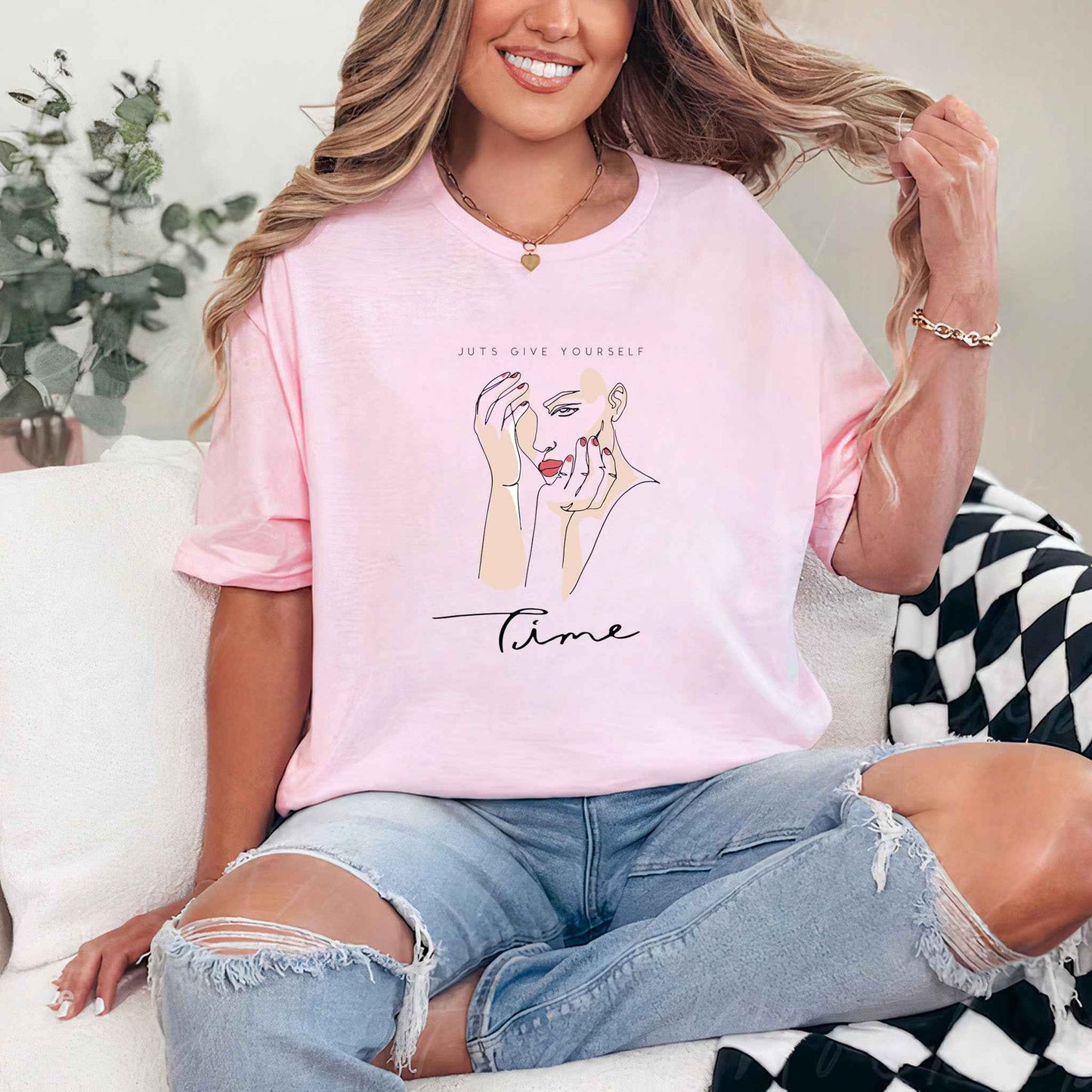 Tricou dama din bumbac 100% Minimalist TIME