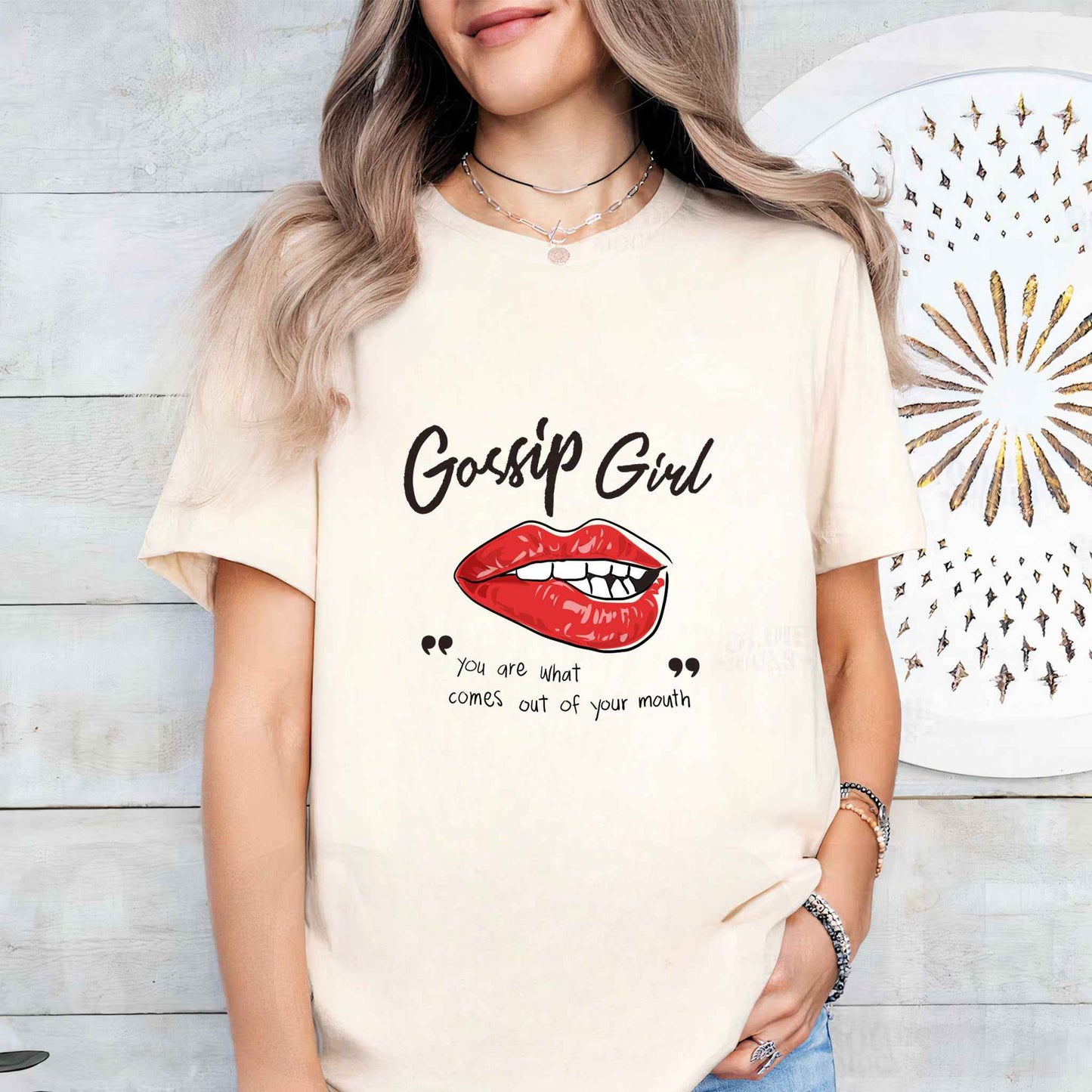Tricou dama din bumbac 100% Minimalist GOSSIP GIRL