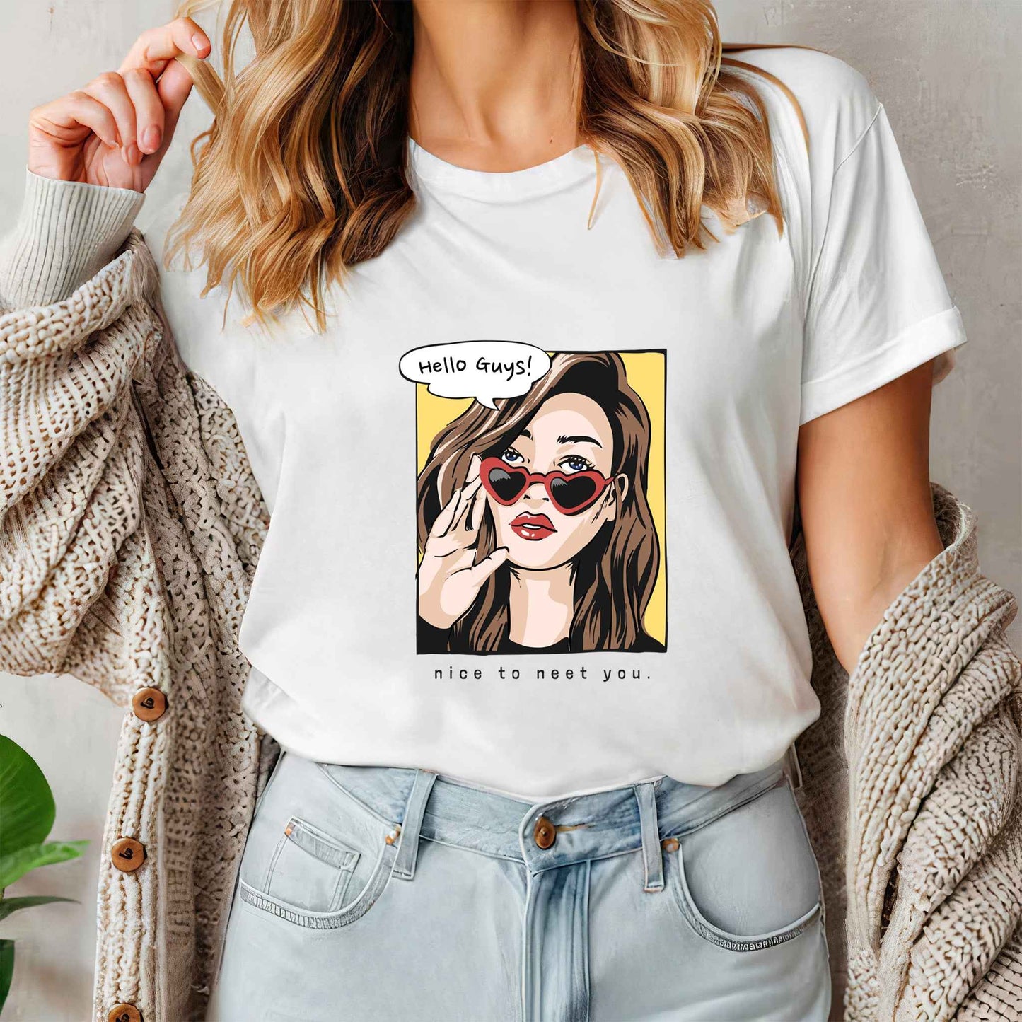 Tricou dama din bumbac 100% Minimalist HELLO GUYS