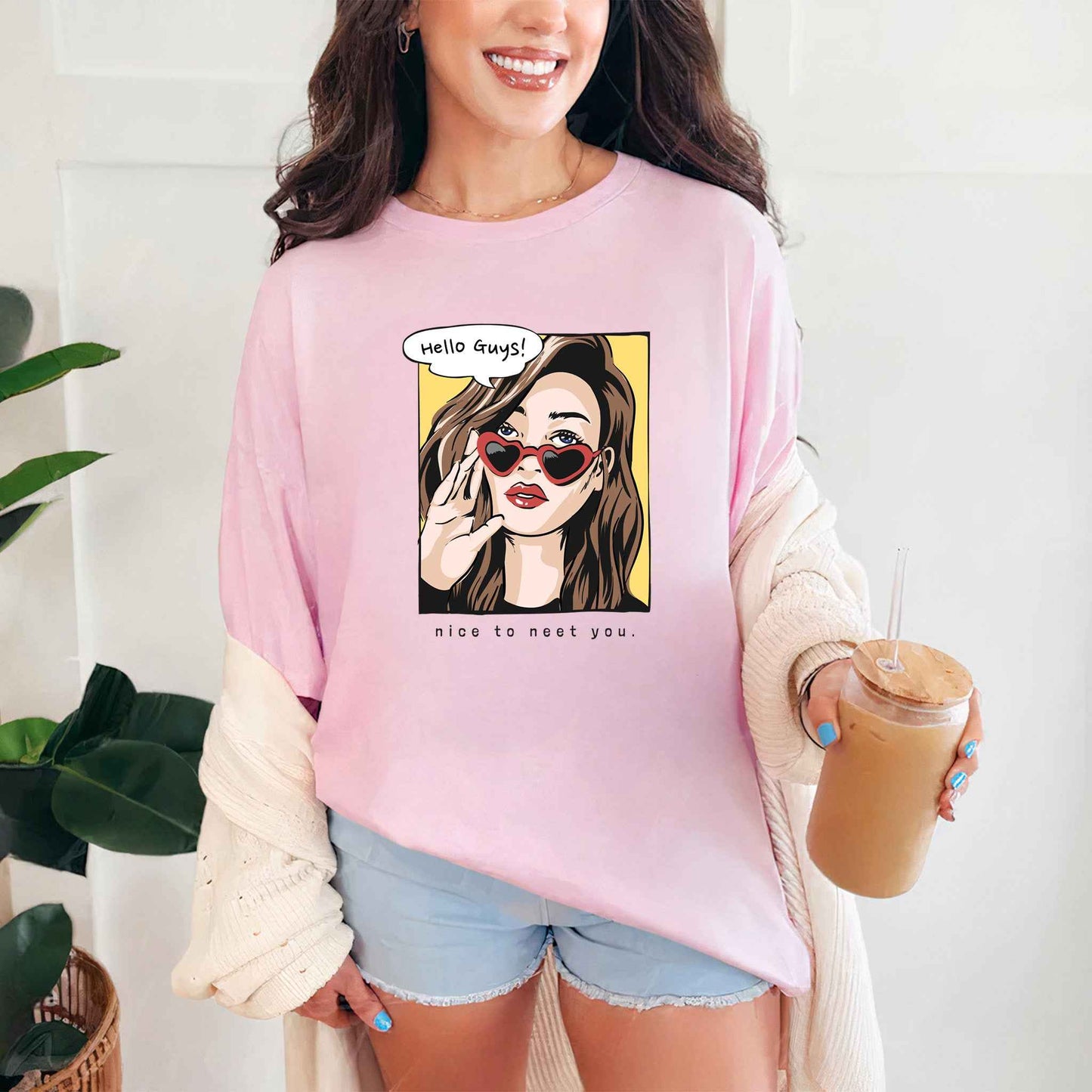 Tricou dama din bumbac 100% Minimalist HELLO GUYS