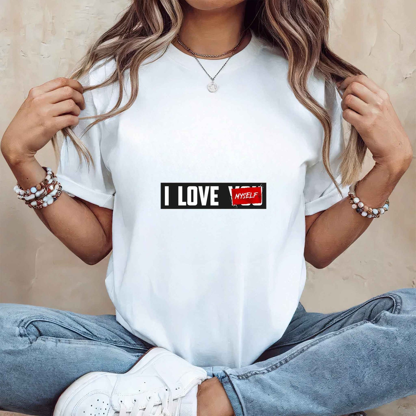 Tricou dama din bumbac 100% Minimalist I LOVE YOU