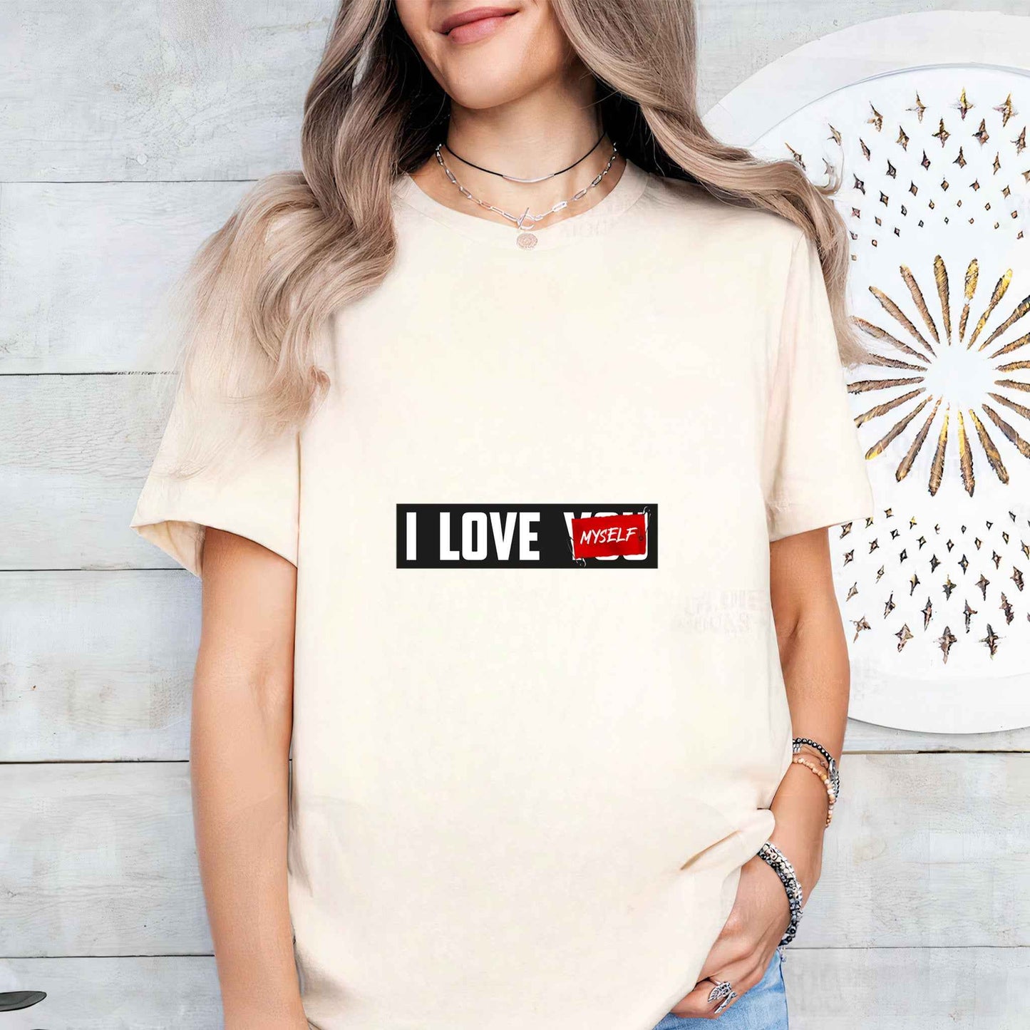 Tricou dama din bumbac 100% Minimalist I LOVE YOU