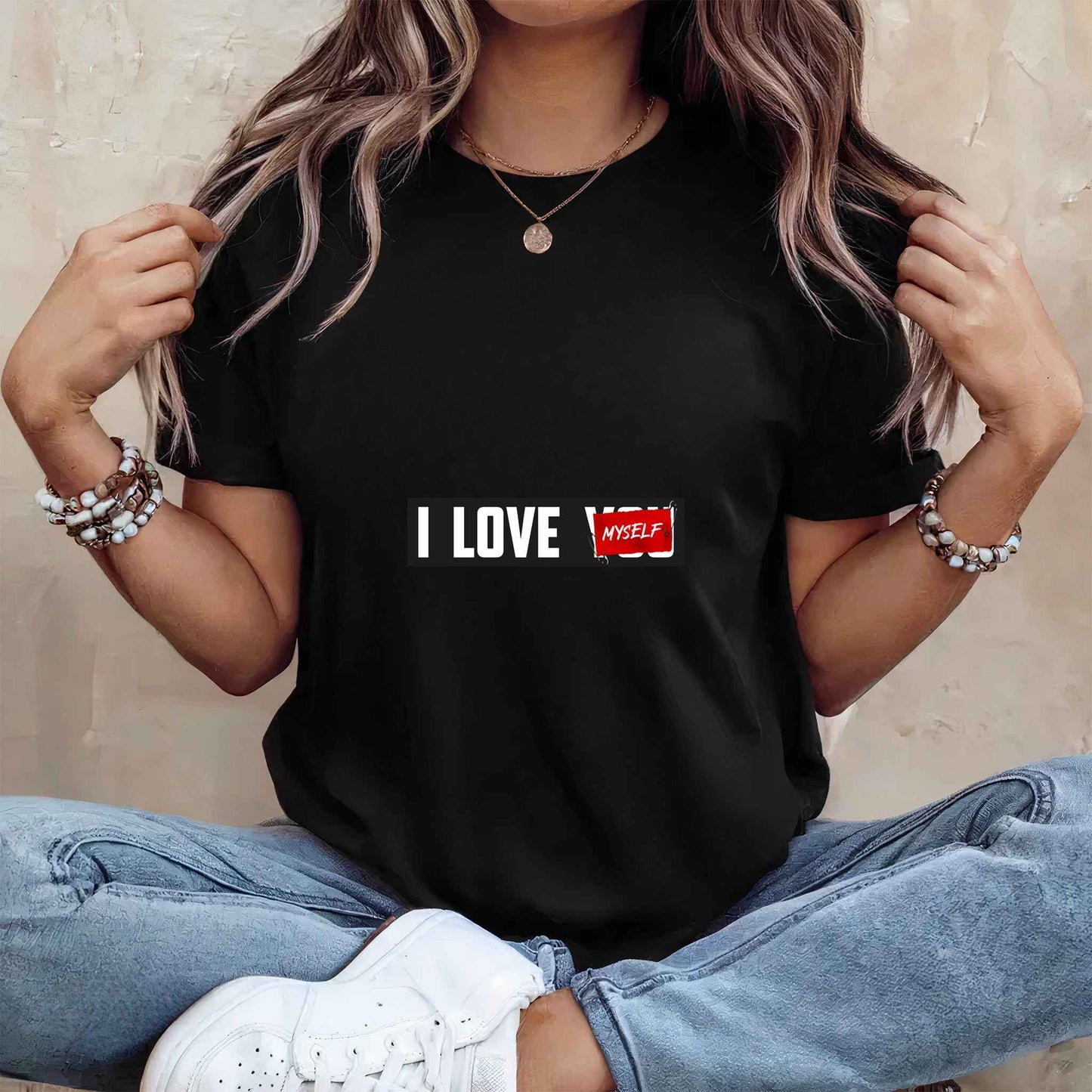 Tricou dama din bumbac 100% Minimalist I LOVE YOU