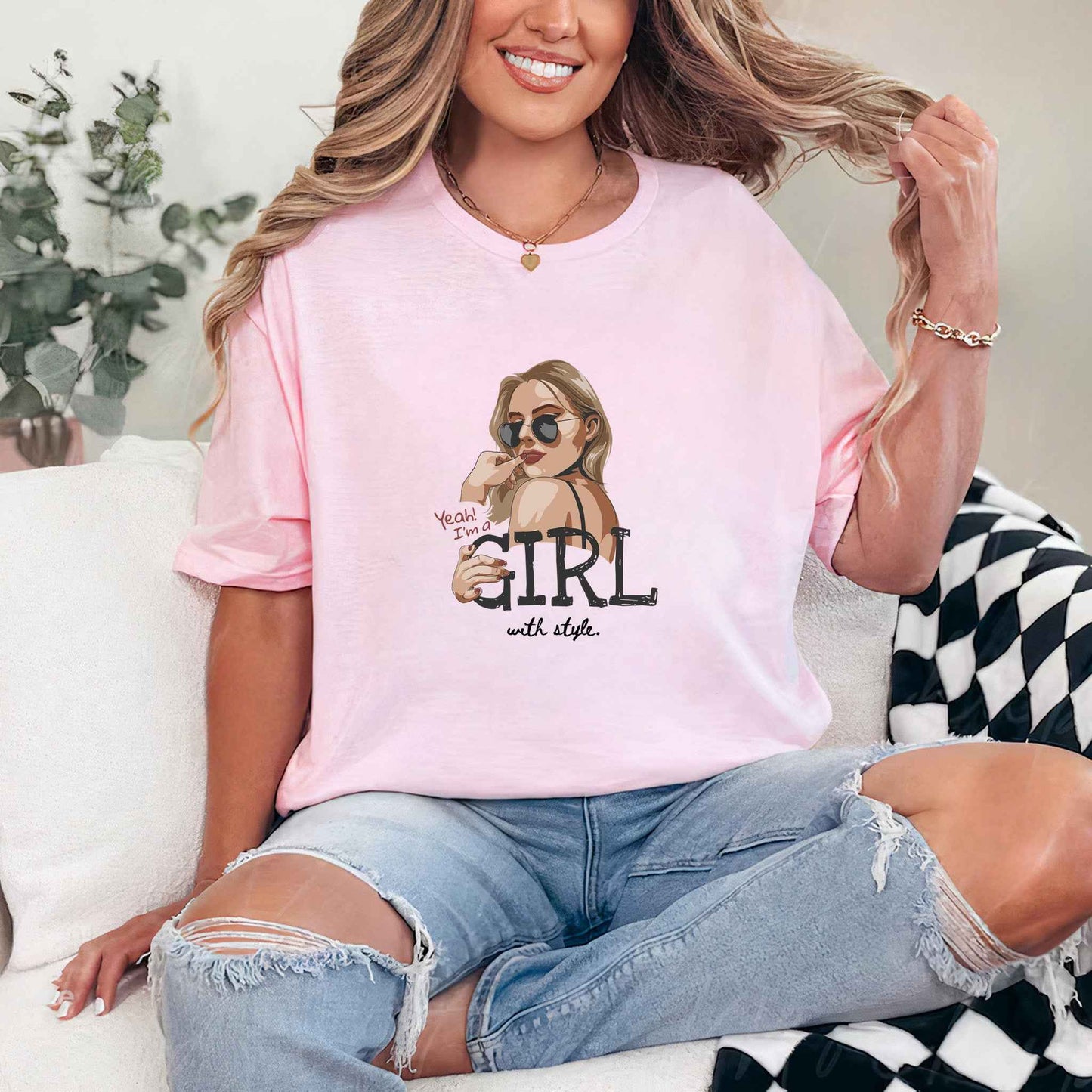 Tricou dama din bumbac 100% Minimalist GIRL WITH STYLE
