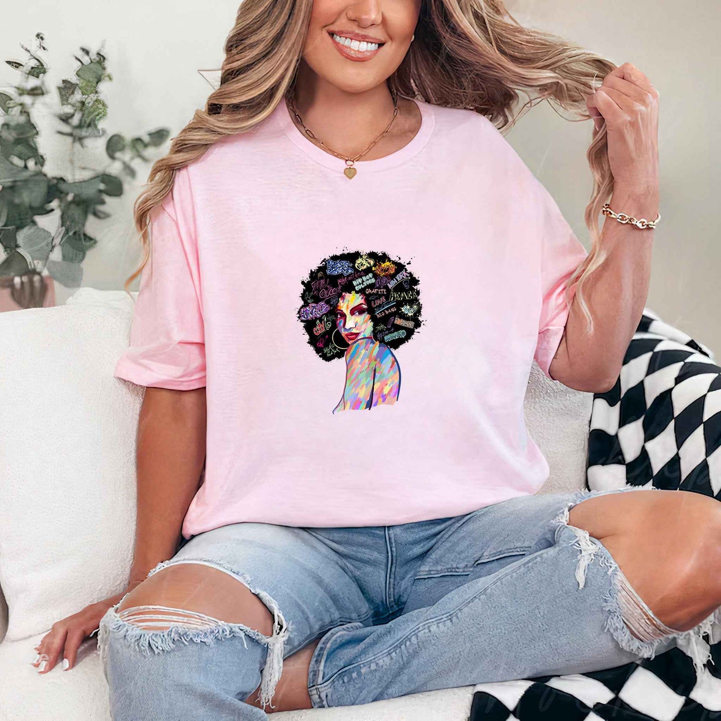 Tricou dama din bumbac 100% Minimalist GRAFFITI GIRL
