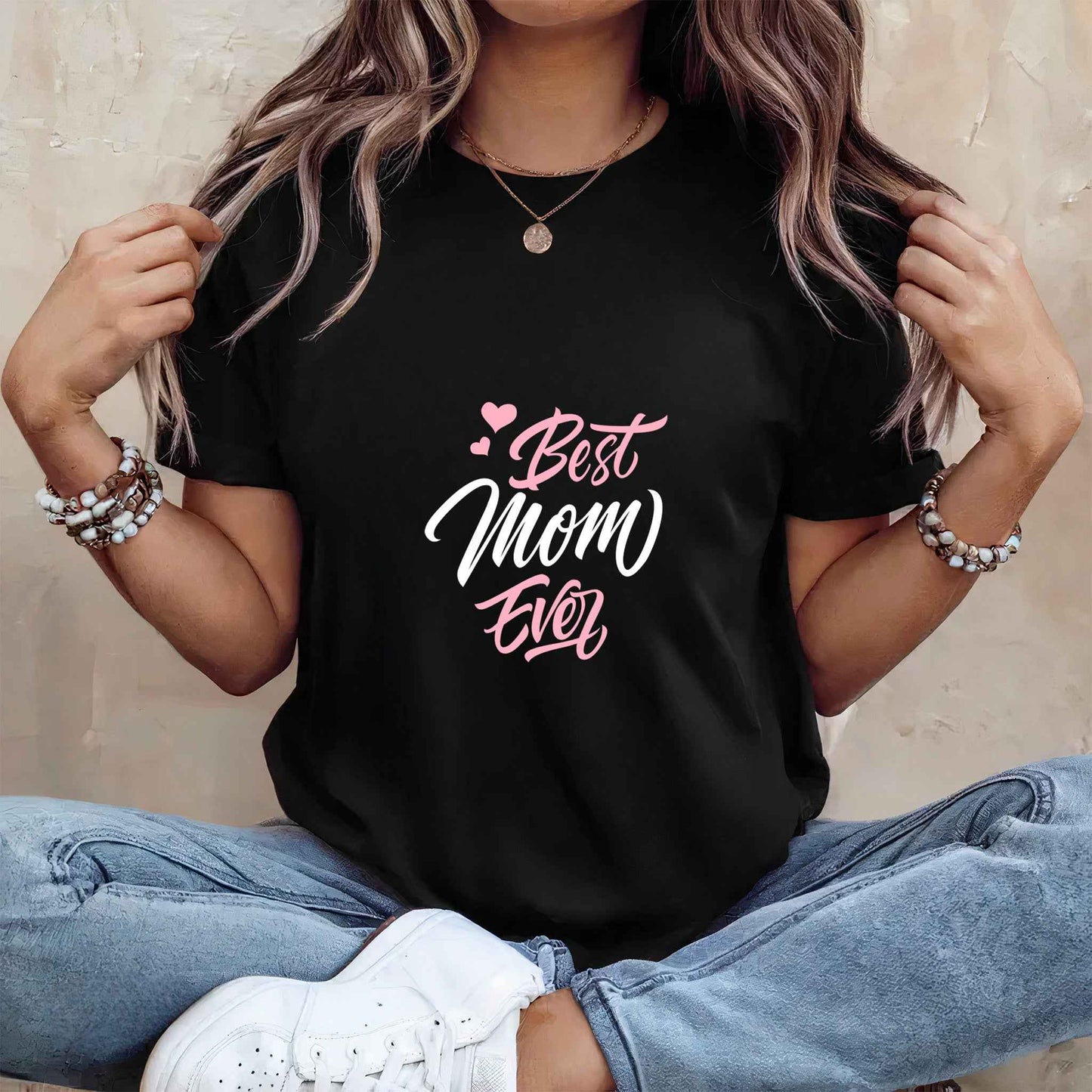 Tricou dama din bumbac 100% mesaje si citate BEST MOM EVER