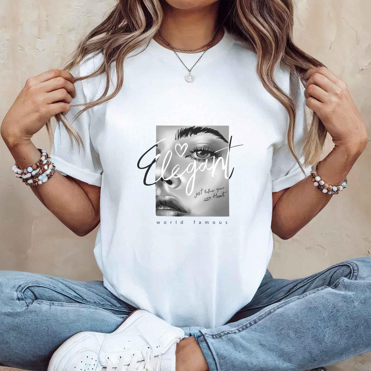 Tricou dama din bumbac 100% Minimalist ELEGANT