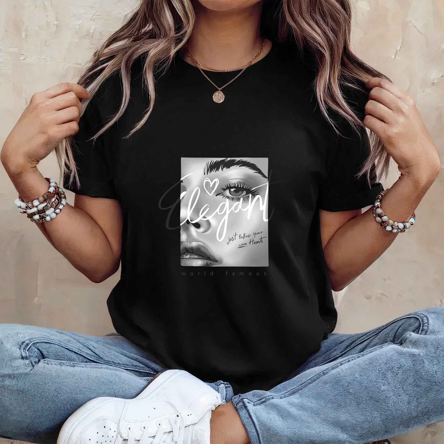 Tricou dama din bumbac 100% Minimalist ELEGANT