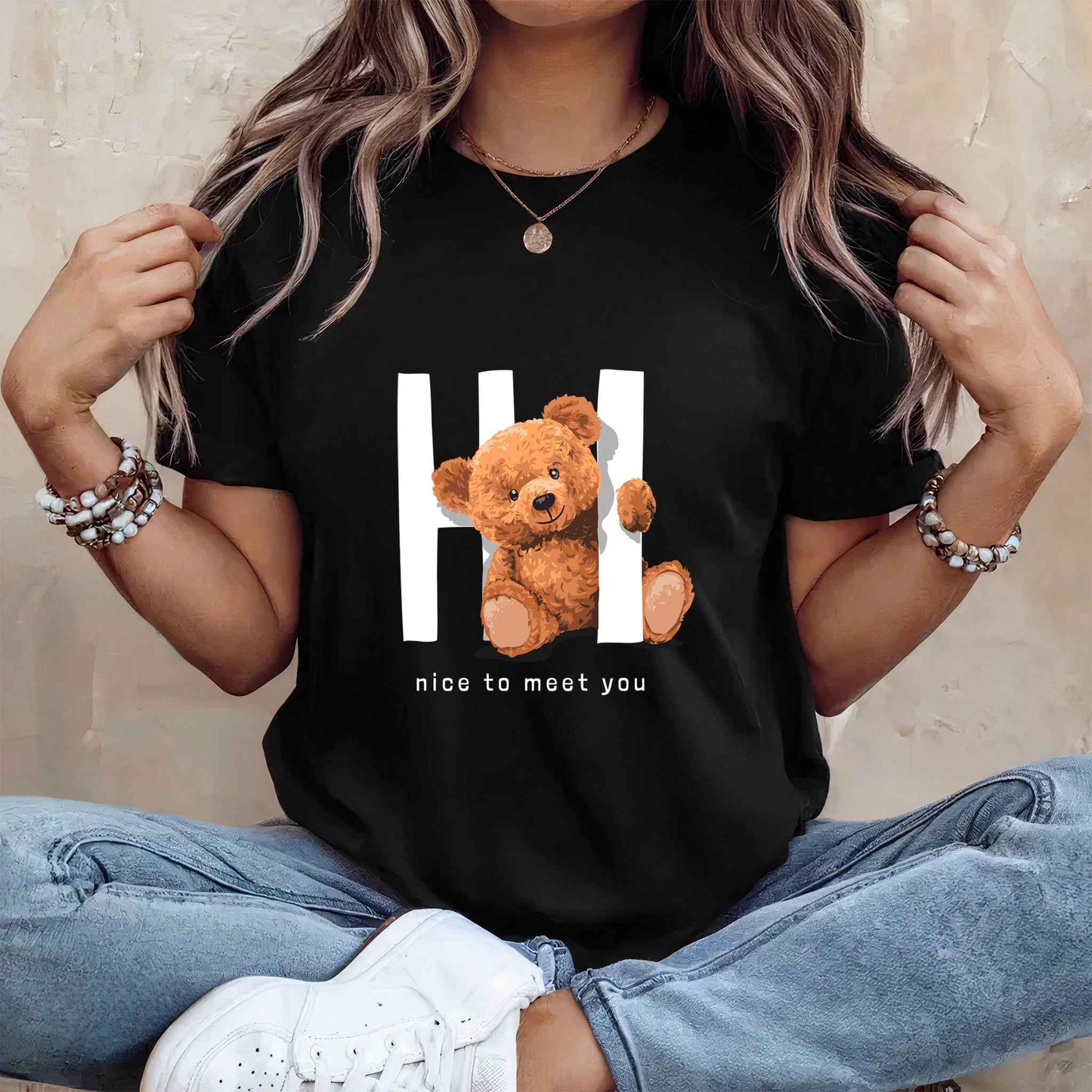 Tricou dama din bumbac 100% Cu Ursuleti HI