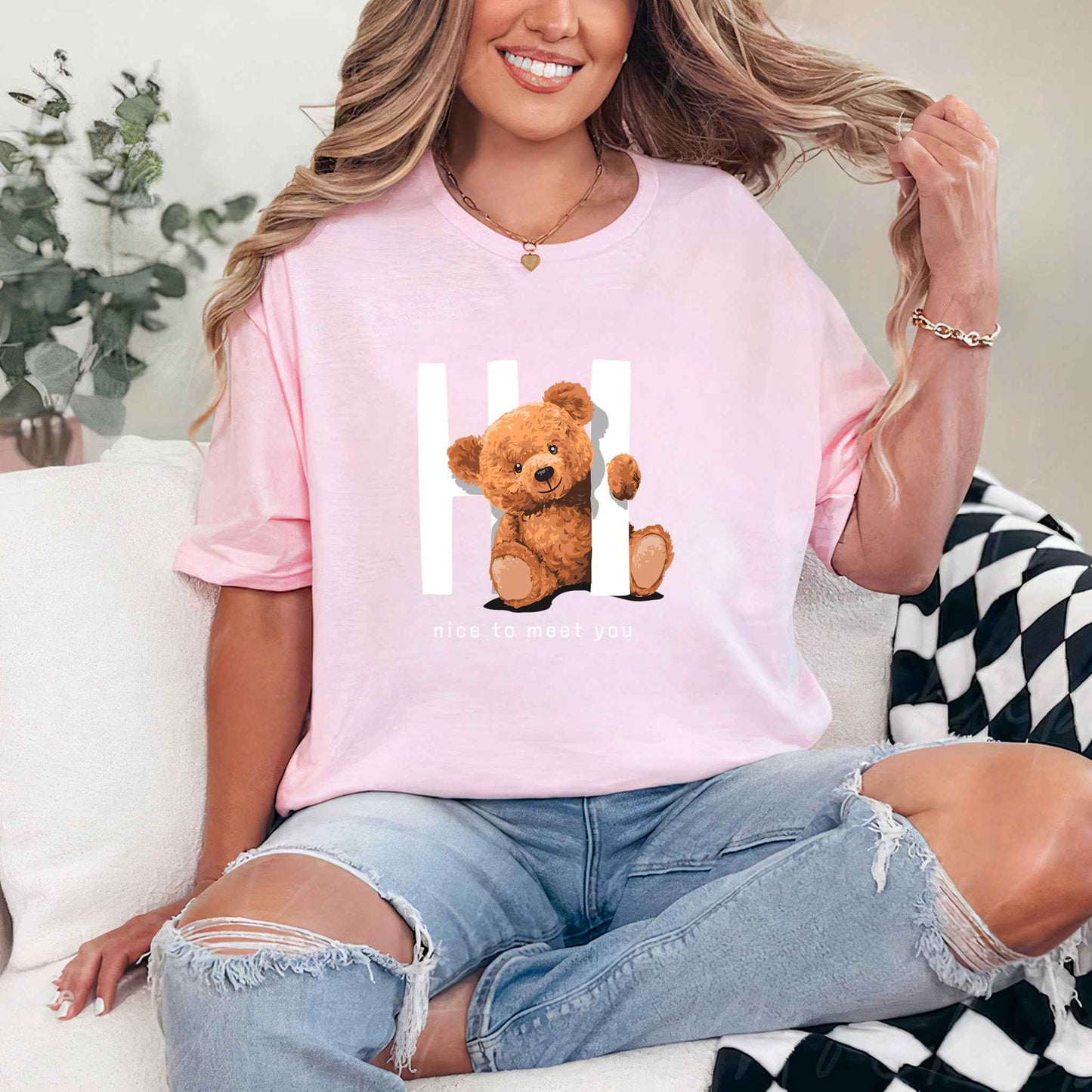 Tricou dama din bumbac 100% Cu Ursuleti HI