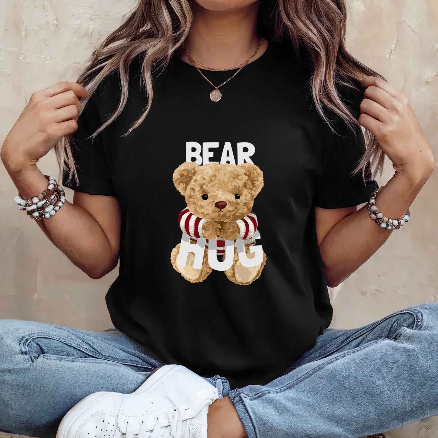 Tricou dama din bumbac 100% Cu Ursuleti BEAR HUG