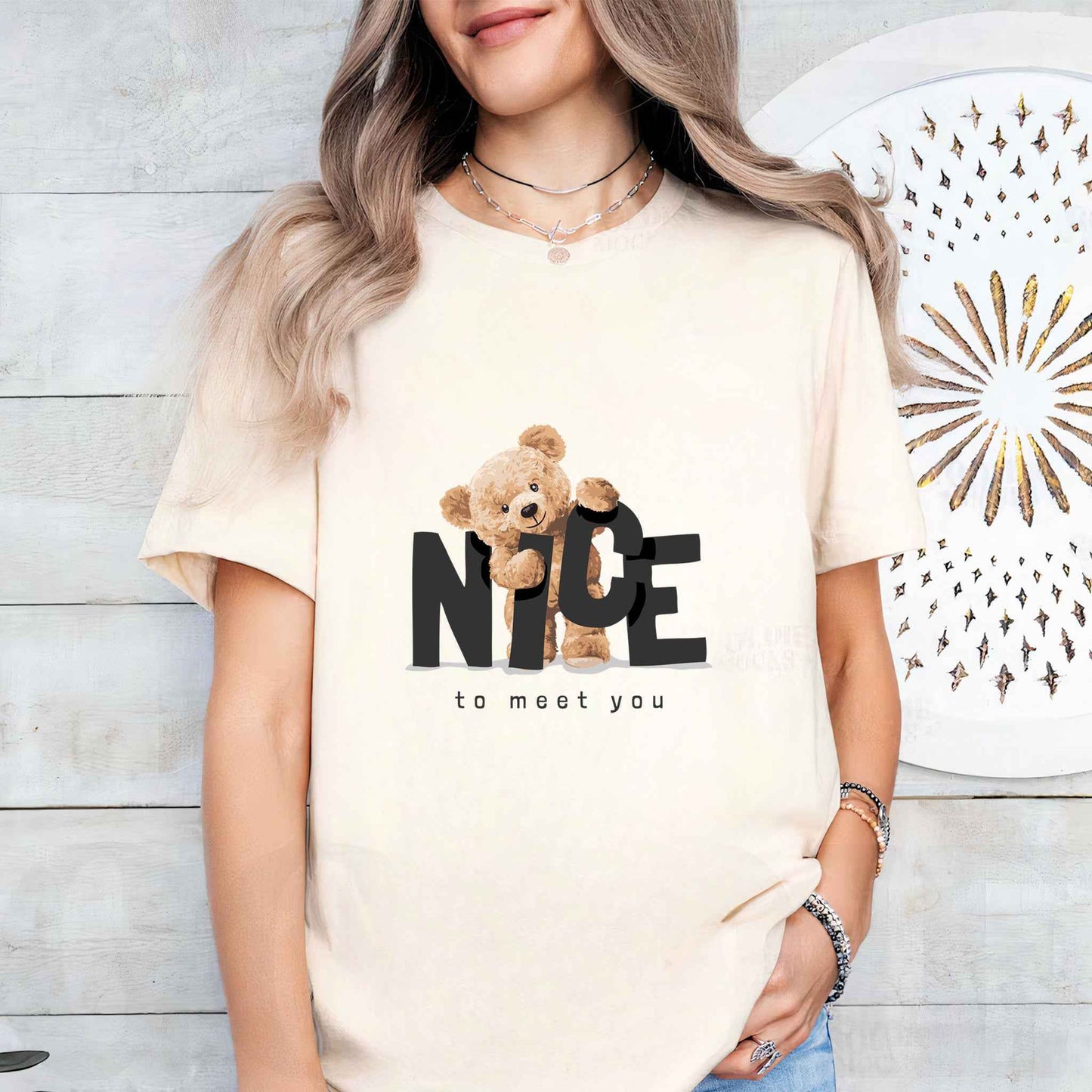 Tricou dama din bumbac 100% Cu Ursuleti NICE