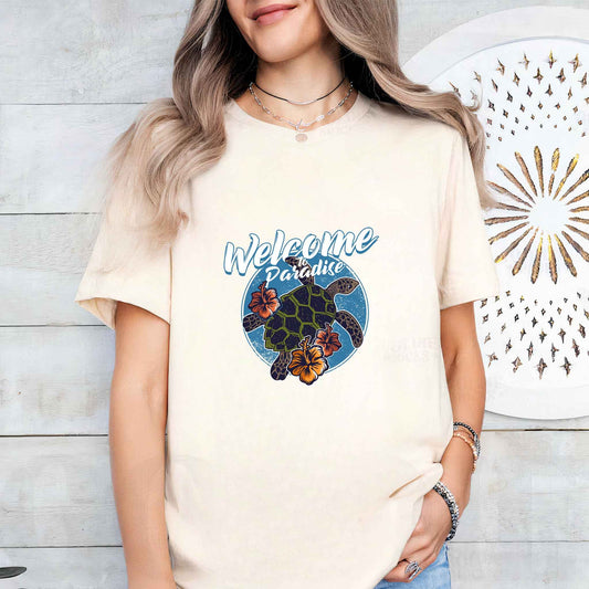 Tricou dama din bumbac 100% Minimalist PARADISE
