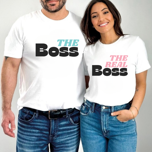 Tricouri de Cuplu Oversized din bumbac 100% The Boss