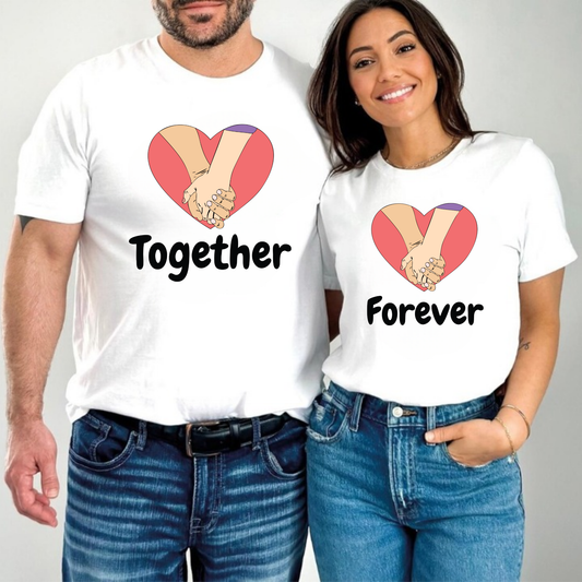 Tricouri de Cuplu Oversized din bumbac 100% Forever