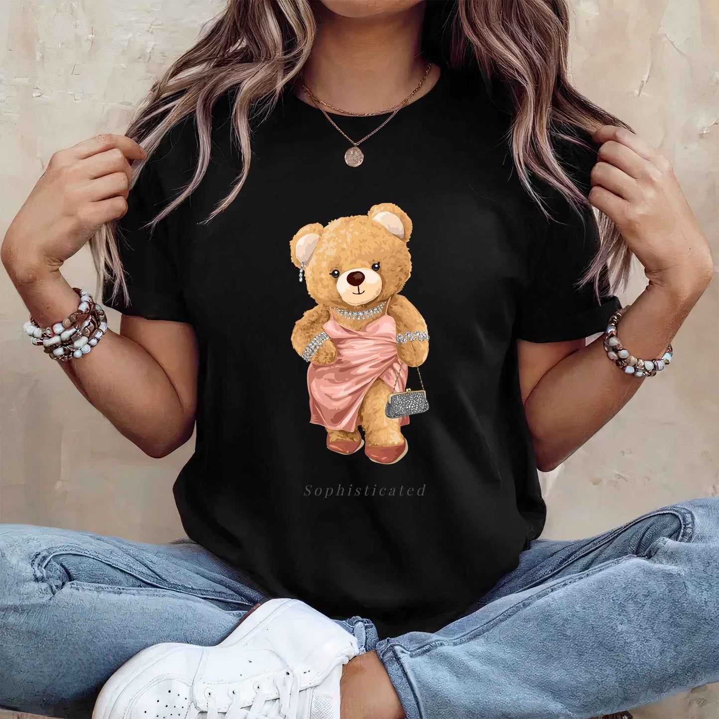 Tricou dama din bumbac 100% Cu Ursuleti SOPHISTICATED