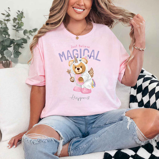 Tricou dama din bumbac 100% Cu Ursuleti MAGICAL