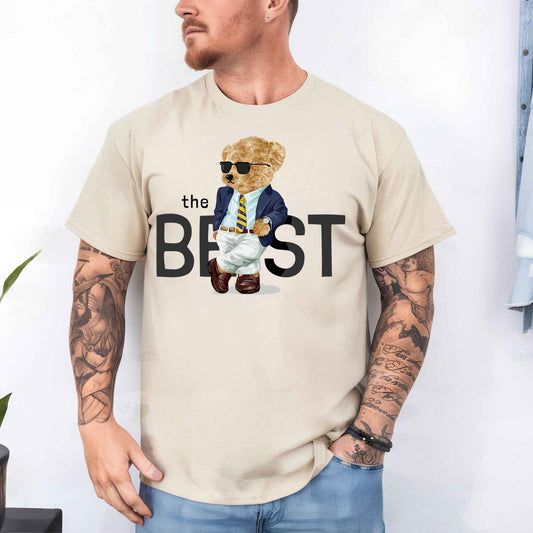 Tricou barbat din bumbac 100% cu Ursuleti THE BEST