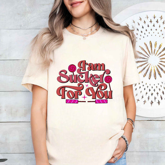 Tricou dama din bumbac 100% cu mesaje si citate vibrante SUCKER FOR YOU