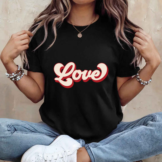 Tricou dama din bumbac 100% Vibrant LOVE
