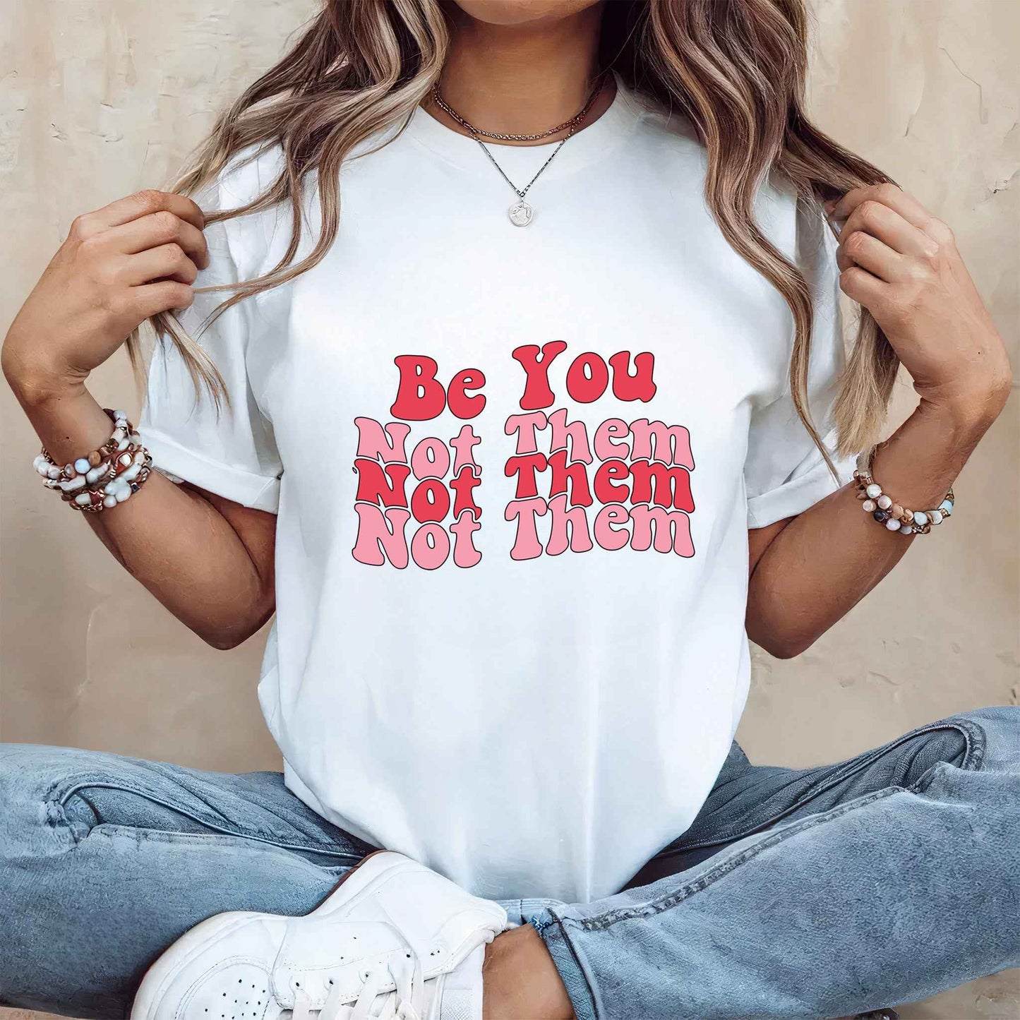 Tricou dama din bumbac 100% cu mesaje si citate BE YOU NOT THEM