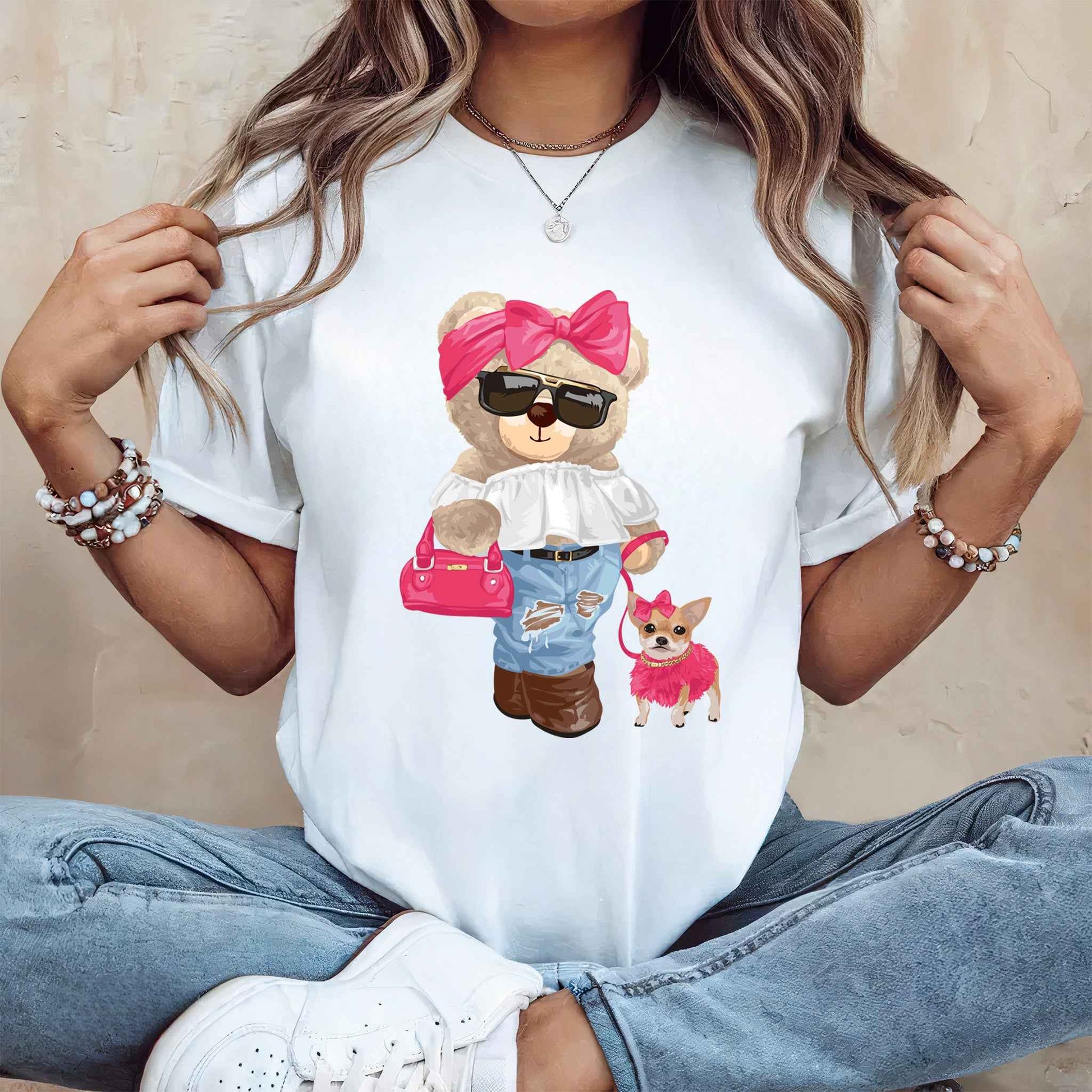 Tricou dama din bumbac 100% Cu Ursuleti CHIC