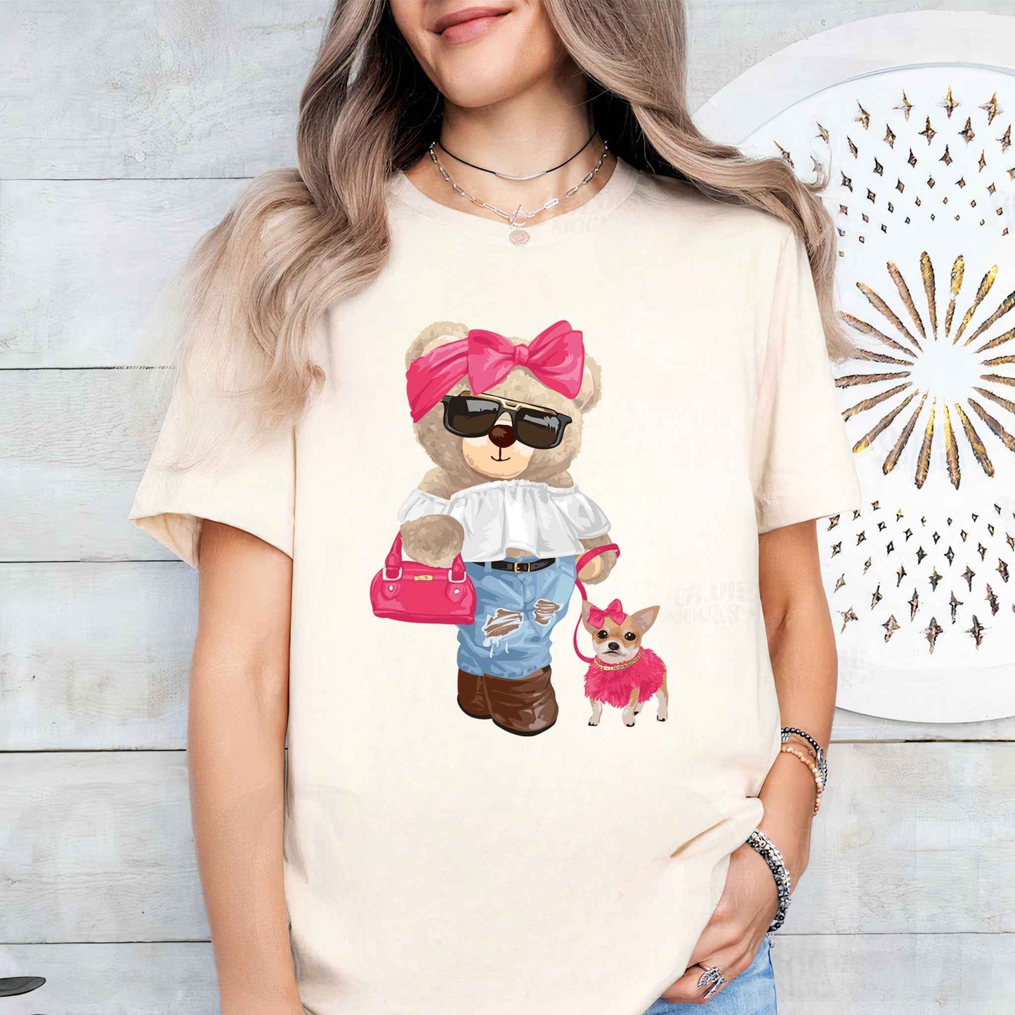 Tricou dama din bumbac 100% Cu Ursuleti CHIC