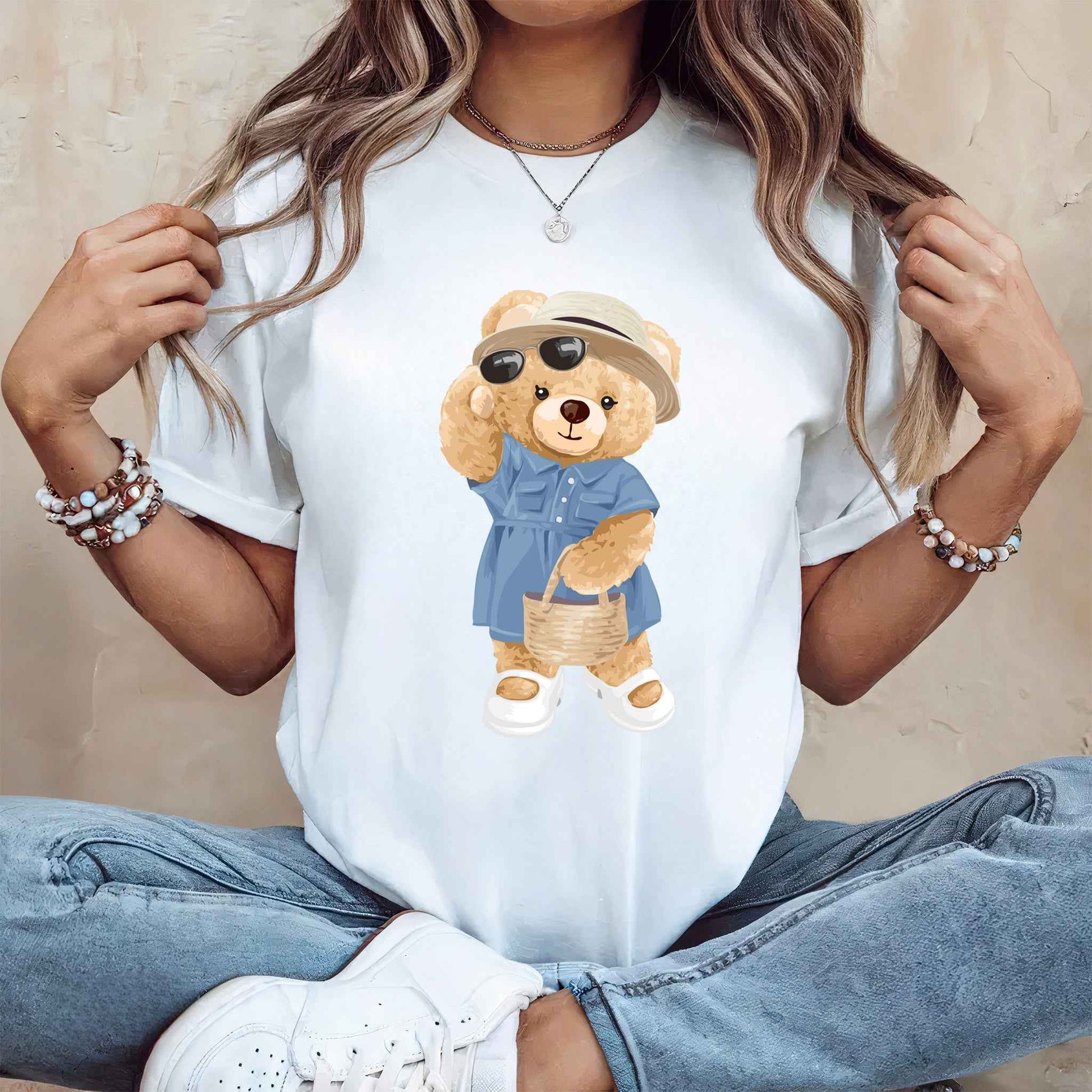 Tricou dama din bumbac 100% Cu Ursuleti SUNNY DAY