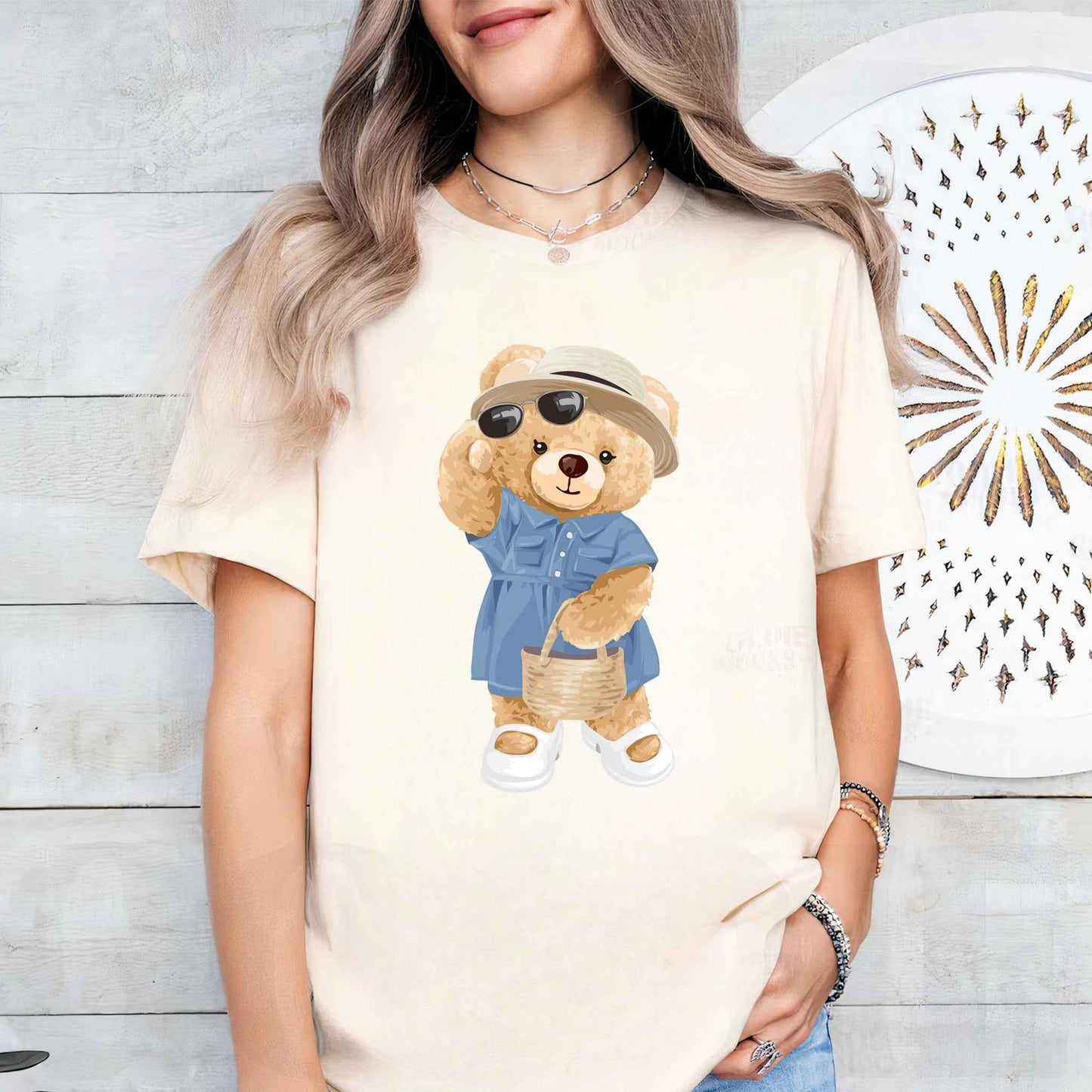 Tricou dama din bumbac 100% Cu Ursuleti SUNNY DAY
