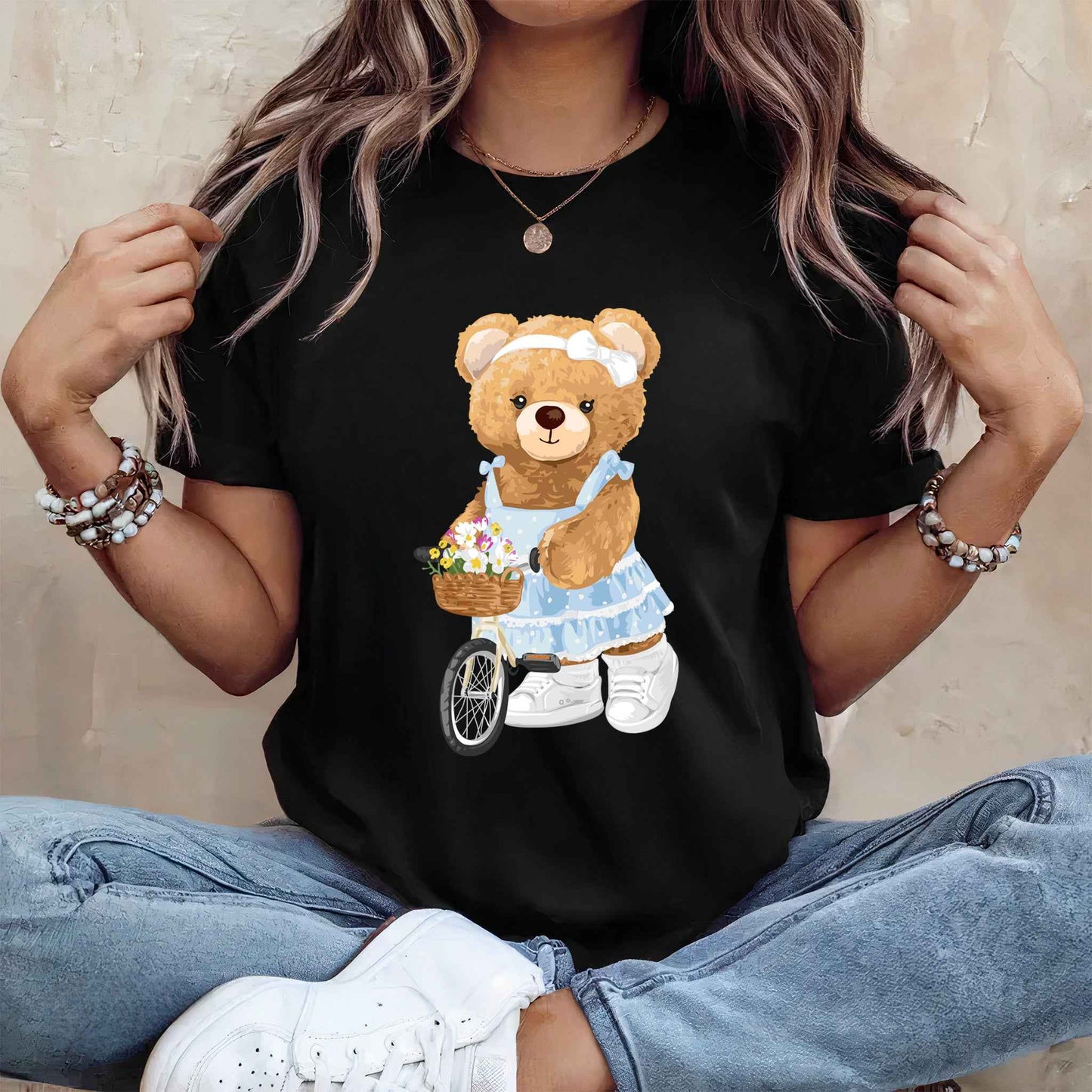 Tricou dama din bumbac 100% Cu Ursuleti CUTEY