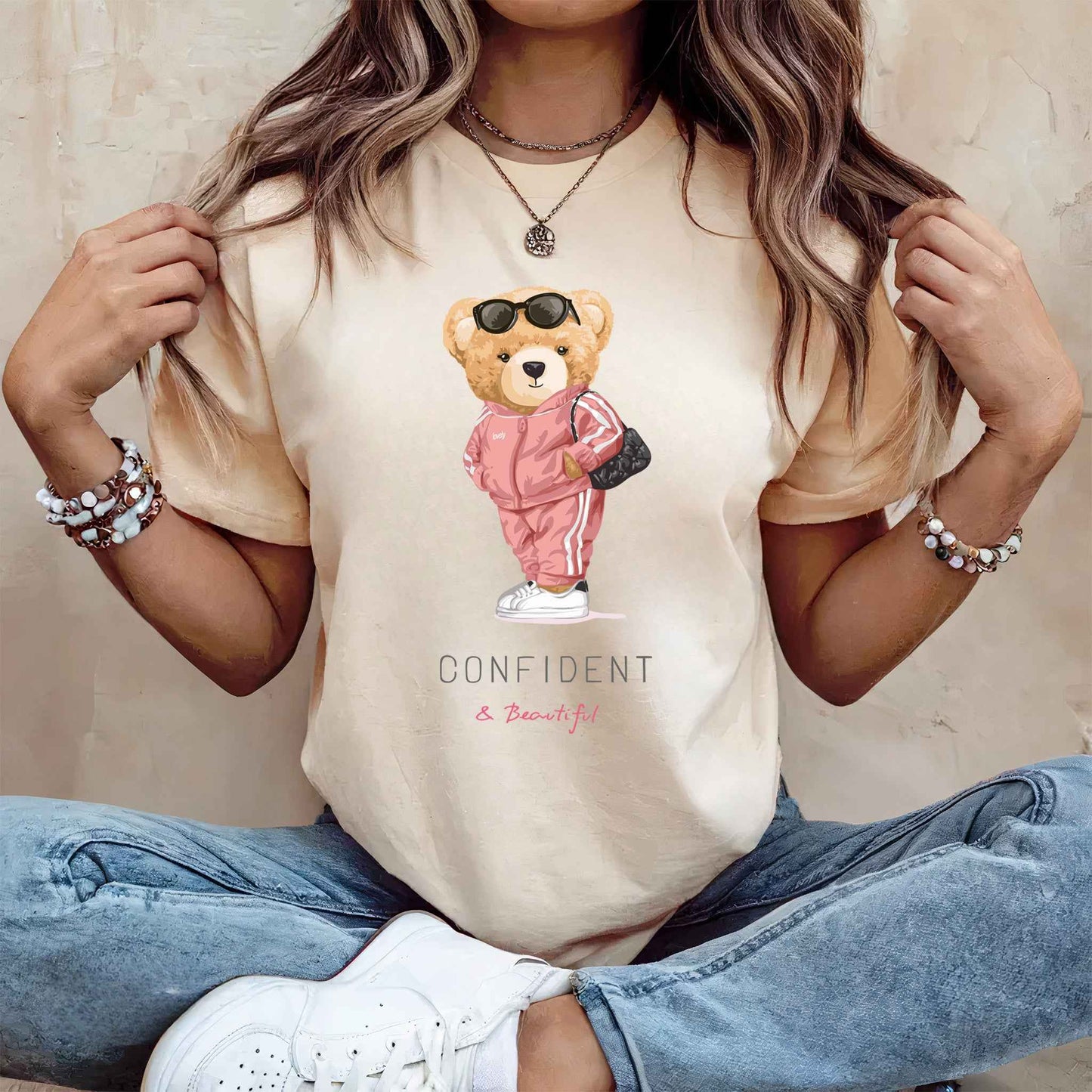 Tricou dama din bumbac 100% Cu Ursuleti CONFIDENT