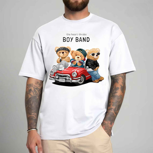 Tricou barbat din bumbac 100% cu Ursuleti BOY BAND