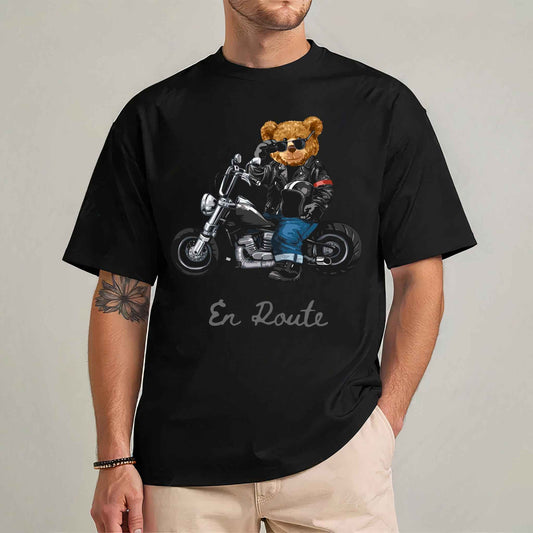 Tricou barbat din bumbac 100% cu Ursuleti EN ROUTE