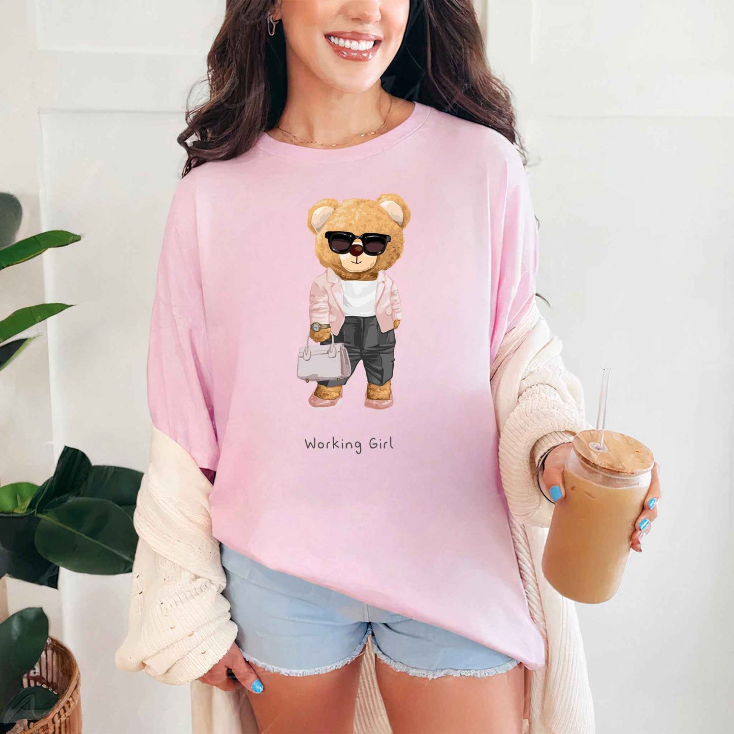 Tricou dama din bumbac 100% Cu Ursuleti WORKING GIRL