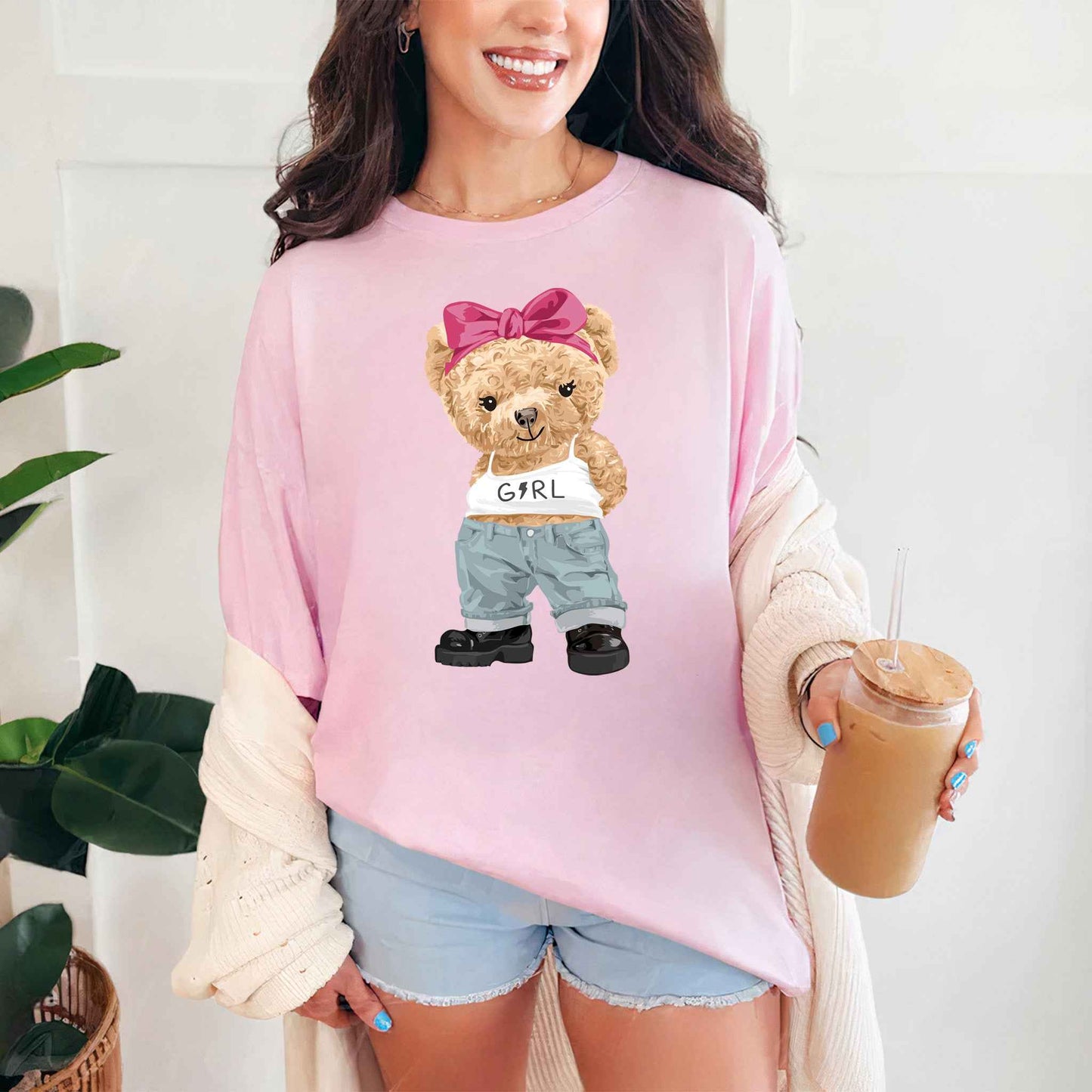Tricou dama din bumbac 100% Cu Ursuleti STRONG GIRL