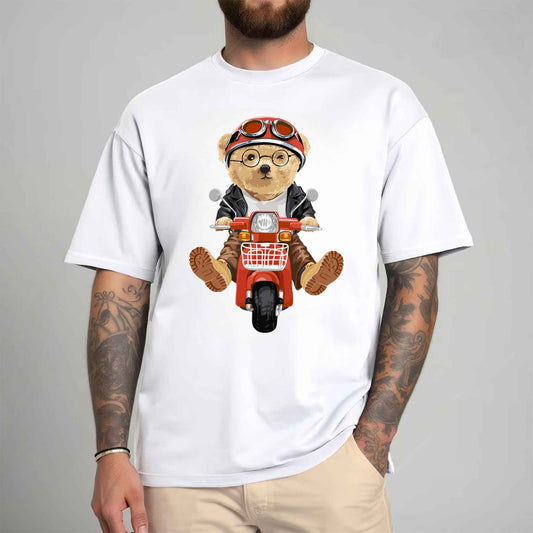 Tricou barbat din bumbac 100% cu Ursuleti SCOOTERINO