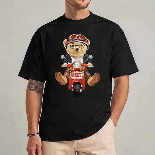 Tricou barbat din bumbac 100% cu Ursuleti SCOOTERINO