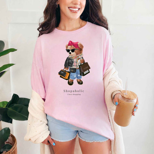Tricou dama din bumbac 100% Cu Ursuleti SHOPAHOLIC