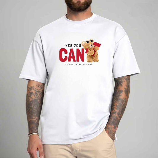 Tricou barbat din bumbac 100% cu Ursuleti YES YOU CAN