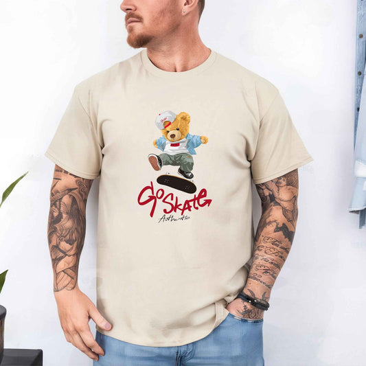 Tricou barbat din bumbac 100% cu Ursuleti GO SKATE