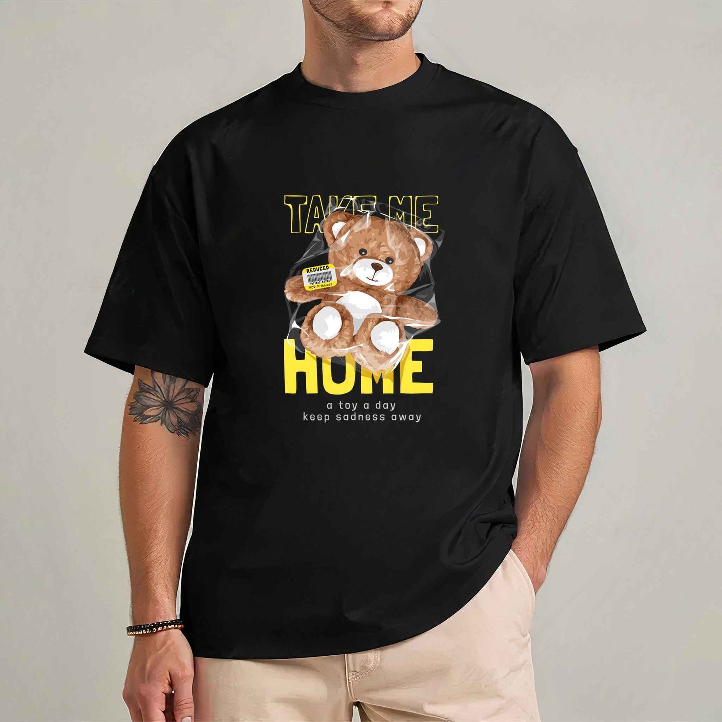 Tricou barbat din bumbac 100% cu Ursuleti TAKE ME HOME