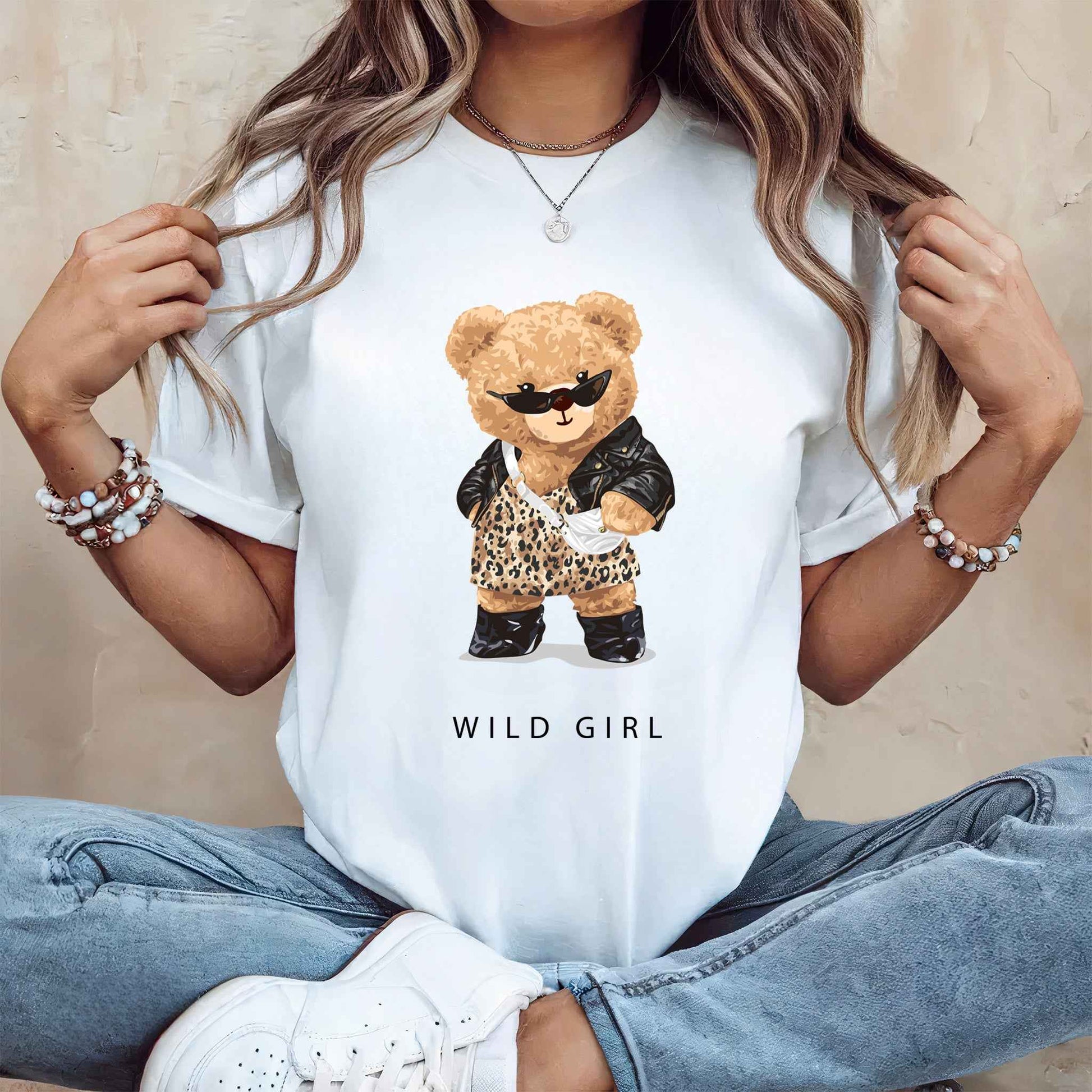 Tricou dama din bumbac 100% Cu Ursuleti WILD
