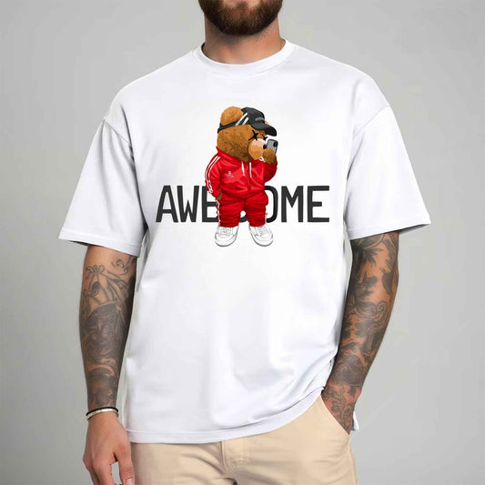 Tricou barbat din bumbac 100% cu Ursuleti AWESOME