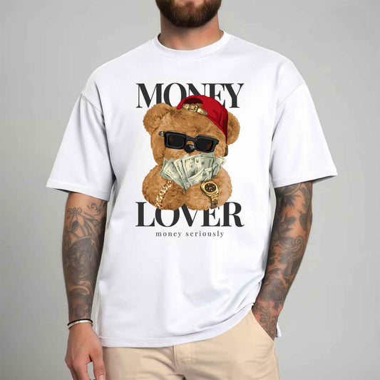 Tricou barbat din bumbac 100% cu Ursuleti MONEY LOVER