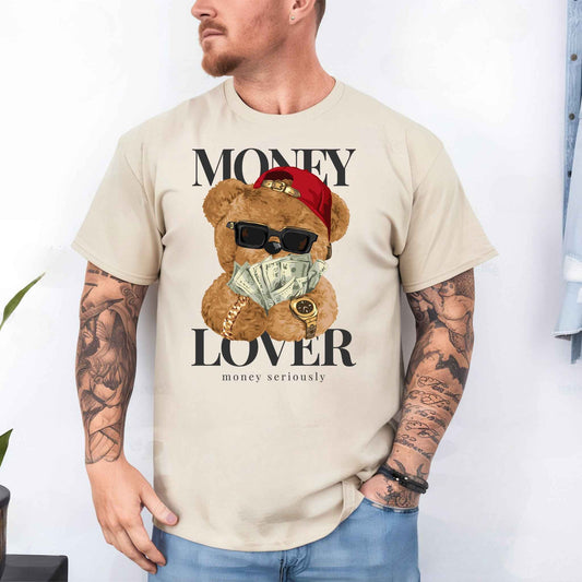 Tricou barbat din bumbac 100% cu Ursuleti MONEY LOVER