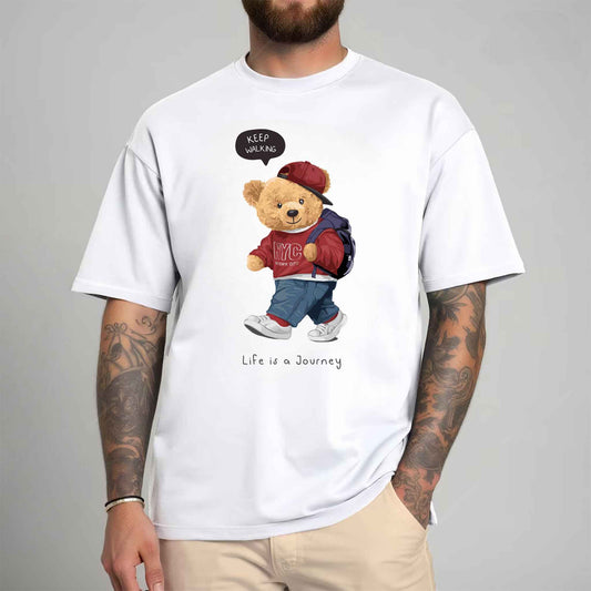 Tricou barbat din bumbac 100% cu Ursuleti KEEP WALING