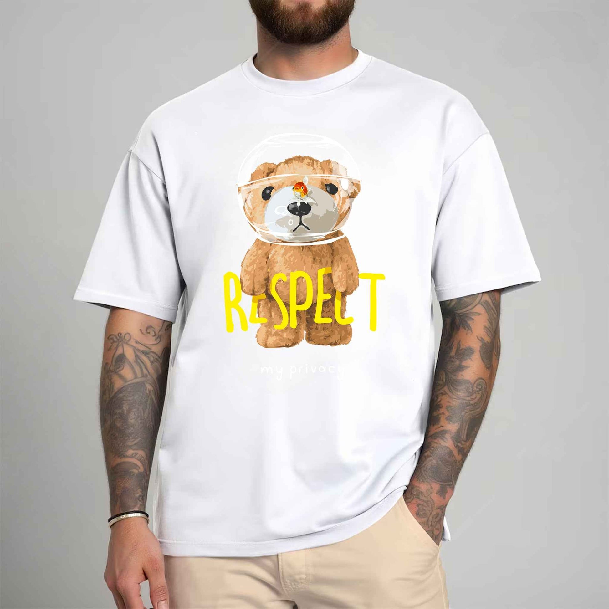 Tricou barbat din bumbac 100% cu Ursuleti RESPECT
